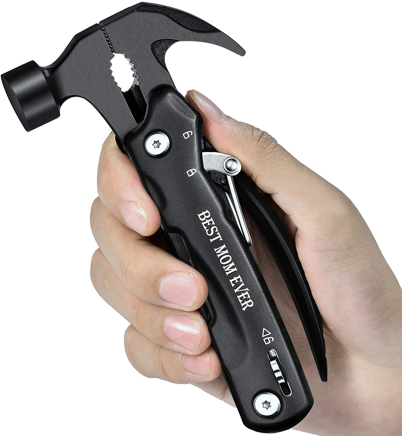 Gifts for Men Dad Husband Grandpa, Unique Christmas Birthday Camping Gifts Ideas for Women Him Boyfriend, Cool Gadgets Stocking Stuffers, All in One Tools Mini Hammer Multitool Sporting Goods > Outdoor Recreation > Camping & Hiking > Camping Tools Veitorld Best Mom Ever  