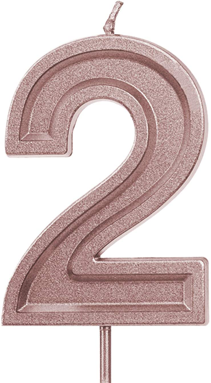 LUTER 2.76 Inches Large Rose Gold Glitter Birthday Candles Birthday Cake Candles Number Candles Cake Topper Decoration for Wedding Party Kids Adults, Number 1 Home & Garden > Decor > Home Fragrances > Candles LUTER 2  