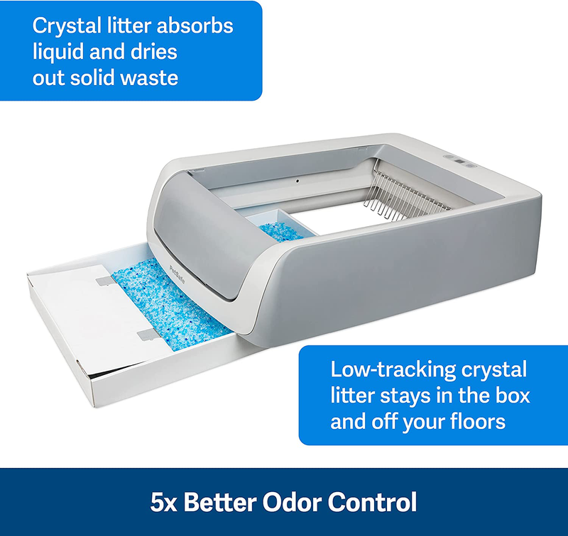 PetSafe ScoopFree Automatic Self-Cleaning Cat Litter Boxes - 2nd Generation or Smart, WiFi Connected, iOS or Android App Tracking - Includes Disposable Litter Tray with Premium Blue Crystal Cat Litter Animals & Pet Supplies > Pet Supplies > Cat Supplies > Cat Litter PetSafe   