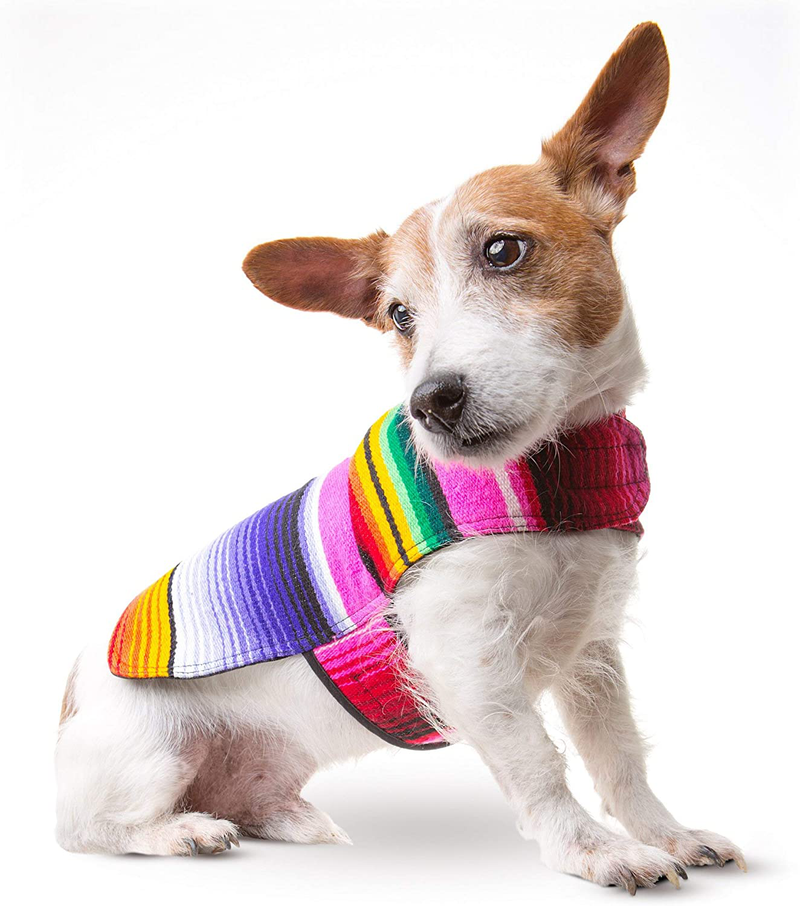 Handmade Dog Poncho from Mexican Serape Blanket - Southwestern and Tie Dye Dog Clothes - Coat - Costume - Sweater - Vest