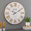 FirsTime & Co. Emmett Shiplap Wall Clock, 27", Galvanized Silver, White Home & Garden > Decor > Clocks > Wall Clocks FirsTime & Co. Gold  