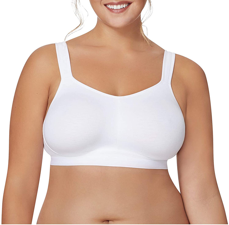 Just My Size Women's Active Lifestyle Wirefree Bra MJ1220 Apparel & Accessories > Clothing > Underwear & Socks > Bras JUST MY SIZE White 42DD 