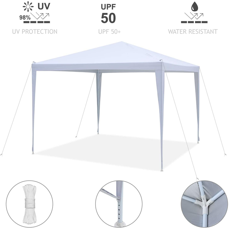 OUTDOOR WIND 10'x10' Canopy Tent Outdoor Portable Gazebo Canopy Shade Tent Wedding Party Tent Camping Shelter Gazebos with Carrying Bag(White) Home & Garden > Lawn & Garden > Outdoor Living > Outdoor Structures > Canopies & Gazebos OUTDOOR WIND   