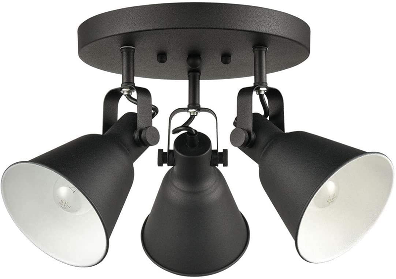 EUL Multi-Directional Ceiling Spot Light,Adjustable round Track Lighting,Semi Flush Mount Matte Black-3 Light Home & Garden > Lighting > Lighting Fixtures > Ceiling Light Fixtures KOL DEALS   