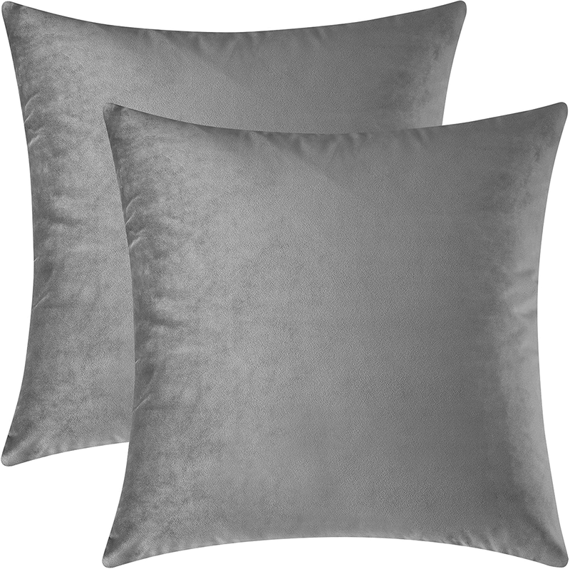 Mixhug Decorative Throw Pillow Covers, Velvet Cushion Covers, Solid Throw Pillow Cases for Couch and Bed Pillows, Burnt Orange, 20 x 20 Inches, Set of 2 Home & Garden > Decor > Chair & Sofa Cushions Mixhug Grey 22 x 22 Inches, 2 Pieces 