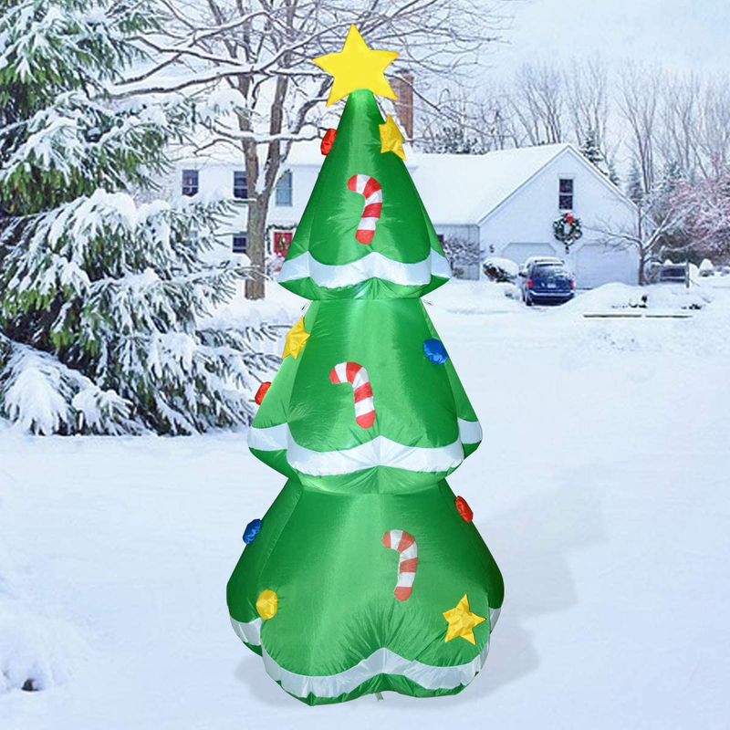 GOOSH 5 FT Height Christmas Inflatables Tree Decorations, Blow Up Yard Decoration Clearance with LED Lights Built-in for Holiday/Party/Yard/Garden Home & Garden > Decor > Seasonal & Holiday Decorations& Garden > Decor > Seasonal & Holiday Decorations GOOSH   