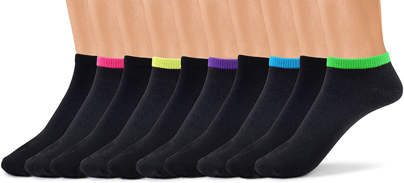 Silky Toes Womens Colorful Low Cut Socks Casual No Show Socks, 10 Pairs per pack Home & Garden > Decor > Seasonal & Holiday Decorations& Garden > Decor > Seasonal & Holiday Decorations KOL DEALS Black- Colored Band (10 Pairs Per Pack) 10-13 