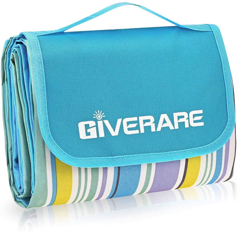 GIVERARE Picnic Beach Blanket, XL Sandfree Waterproof Outdoor Camping Blanket, Quick Drying Oxford Family Mat, Portable Extra Large Picnic Mat for Travel, Hiking, Music Festival, Lawn Home & Garden > Lawn & Garden > Outdoor Living > Outdoor Blankets > Picnic Blankets GIVERARE Default Title  
