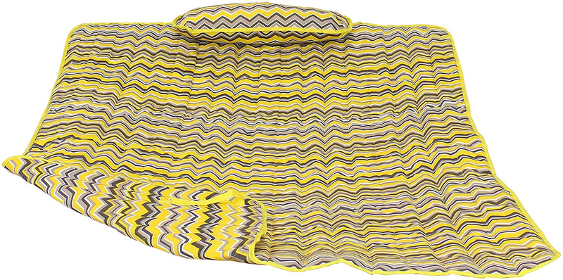 Sunnydaze Cotton Quilted Hammock Pad and Pillow Set Only - Durable Outdoor Rope Hammock Accessories - Replacement Hammock Pad - Breakwater Stripe Home & Garden > Lawn & Garden > Outdoor Living > Hammocks Sunnydaze Decor Yellow and Gray Chevron  
