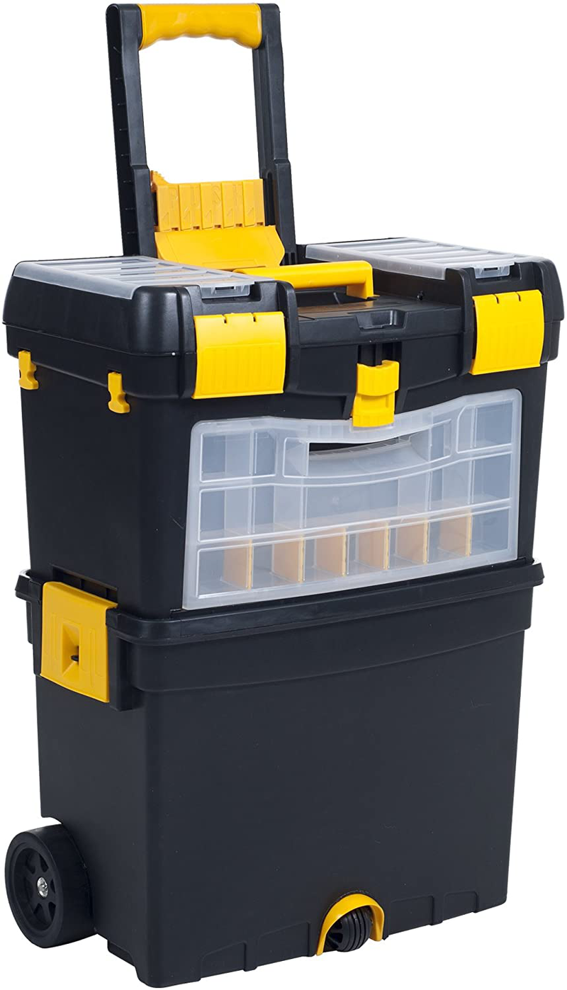 Rolling Tool Box with Wheels, Foldable Comfort Handle, and Removable Top – Toolbox Organizers and Storage by Stalwart Hardware > Hardware Accessories > Tool Storage & Organization Stalwart Default Title  