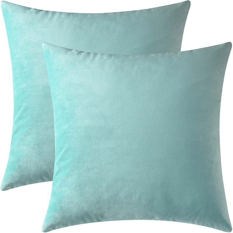 Mixhug Decorative Throw Pillow Covers, Velvet Cushion Covers, Solid Throw Pillow Cases for Couch and Bed Pillows, Burnt Orange, 20 x 20 Inches, Set of 2 Home & Garden > Decor > Chair & Sofa Cushions Mixhug Turquoise 20 x 20 Inches, 2 Pieces 