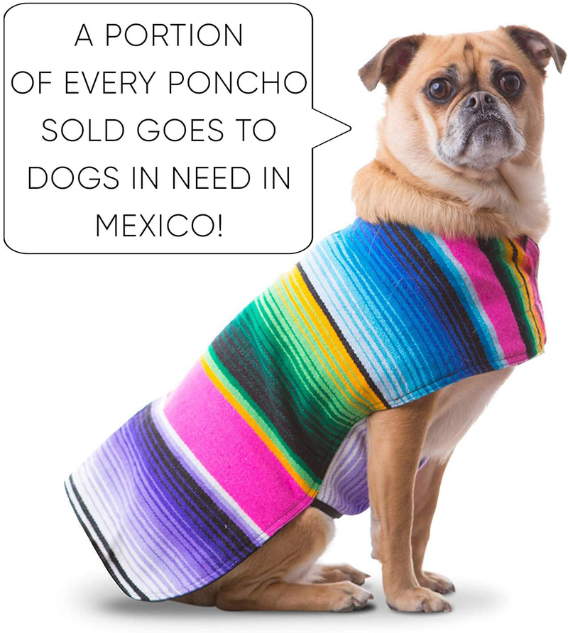 Handmade Dog Poncho from Mexican Serape Blanket - Southwestern and Tie Dye Dog Clothes - Coat - Costume - Sweater - Vest Animals & Pet Supplies > Pet Supplies > Dog Supplies > Dog Apparel Baja Ponchos   