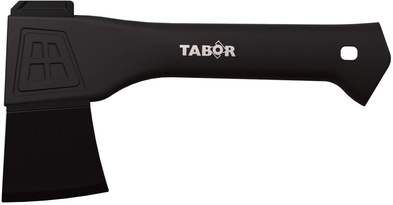 TABOR TOOLS J71A Camping Axe, Chopping Axe, Hand Axe, Camp Hatchet for Splitting Kindling and Chopping Branches, with Strong Fiberglass Handle and Anti-Slip Grip (Camping Axe 9.8 Inch)