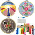 Embroidery Kit for Beginners,4 Pack Cross Stitch Kits, 2 Wooden Embroidery Hoops,1 Scissors,Needles and Color Threads,Needlepoint Kit for Adult (Cactus Plant) Arts & Entertainment > Hobbies & Creative Arts > Arts & Crafts > Art & Crafting Tools > Craft Measuring & Marking Tools > Stitch Markers & Counters Uoueze sunrise  
