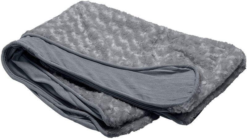 Furhaven Orthopedic, Cooling Gel, and Memory Foam Pet Beds for Small, Medium, and Large Dogs - Ergonomic Contour Luxe Lounger Dog Bed Mattress and More Animals & Pet Supplies > Pet Supplies > Dog Supplies > Dog Beds Furhaven Pet Products, Inc Ultra Plush Gray Contour Bed (Cover Only) Large (Pack of 1)