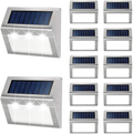 Solar Lights for Fence [Warm White] Waterproof Solar Powered Steps Light Auto On/Off Outdoor Wireless LED Lamp Decks Lighting Walkway Patio Stair Garden Path Rail Backyard Fences Post 8 Pack Home & Garden > Lighting > Lamps JSOT Cool White 12-Pack 