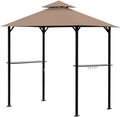 Easylee Grill Gazebo Shelter Replacement Canopy 5' x8' Double Tiered BBQ Cover Roof ONLY FIT for Easylee Grill Gazebo(Rust) Home & Garden > Lawn & Garden > Outdoor Living > Outdoor Structures > Canopies & Gazebos Easylee Khaki  