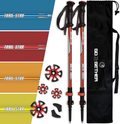 G2 Hiker Trekking Hiking Poles Telescopic / Aluminum Alloy / Comfort BMM Handle / Foam Padded Wrist Strap/ Auto-Adjustable Strap / Quick Flip Lock / Snow Baskets Attached (Pack of 2 Poles), Orange/Blue/Yellow/Red Available Sporting Goods > Outdoor Recreation > Camping & Hiking > Hiking Poles G2 GO2GETHER Red  