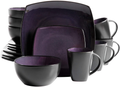 Gibson Elite Soho Lounge Reactive Glaze Stoneware Dinnerware Set, Service for 4 (16pc), Sapphire
