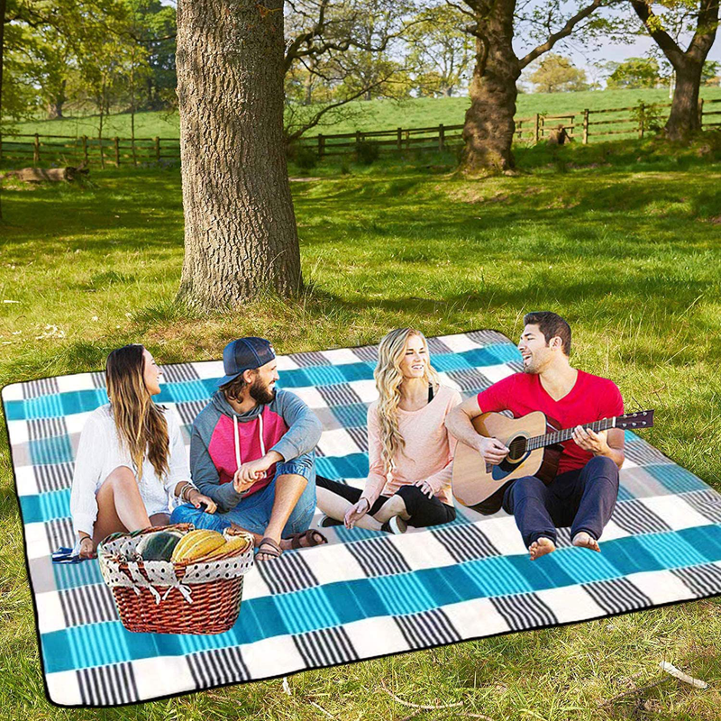Mumu Sugar Outdoor Picnic Blanket,Extra Large Picnic Blanket 80"x80" with 3 Layers Material,Waterproof Foldable Picnic Outdoor Blanket Picnic Mat for Camping Beach Park Family Concerts Fireworks Home & Garden > Lawn & Garden > Outdoor Living > Outdoor Blankets > Picnic Blankets Mumu Sugar   