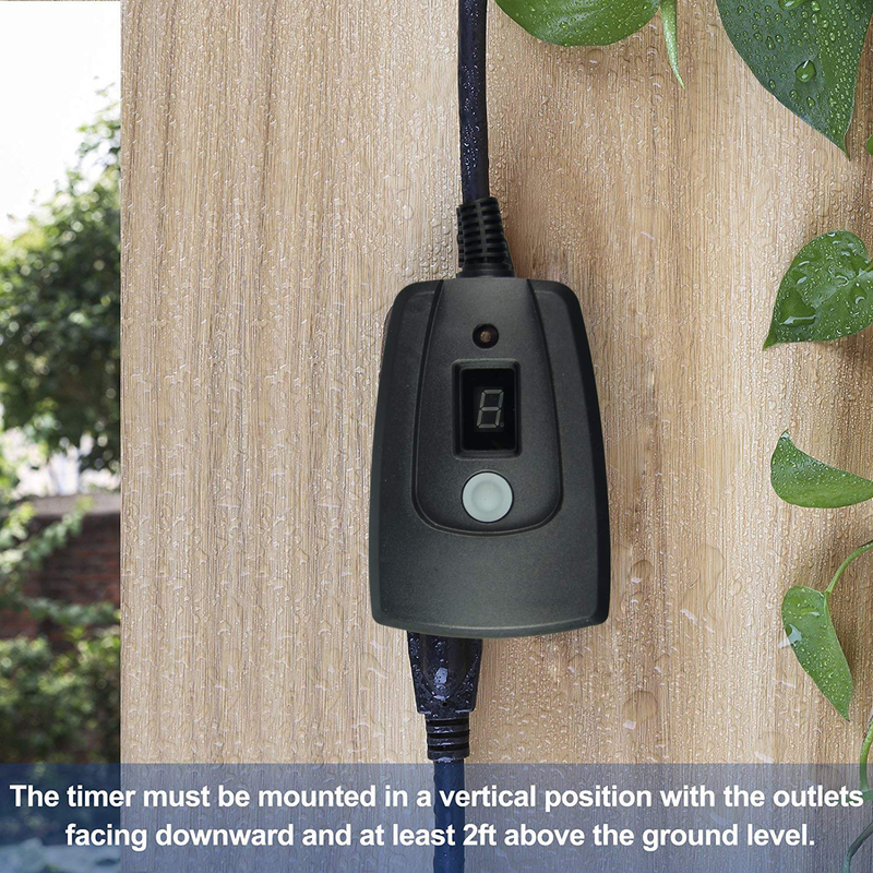 ECOPlugs Outdoor Light Timer Outlet Waterproof, Christmas Lights Timer Outlet Switch, Electrical Outlet Timers Programmable Outdoor (2 Outlets（Digital）) Home & Garden > Lighting Accessories > Lighting Timers ECOPlugs   