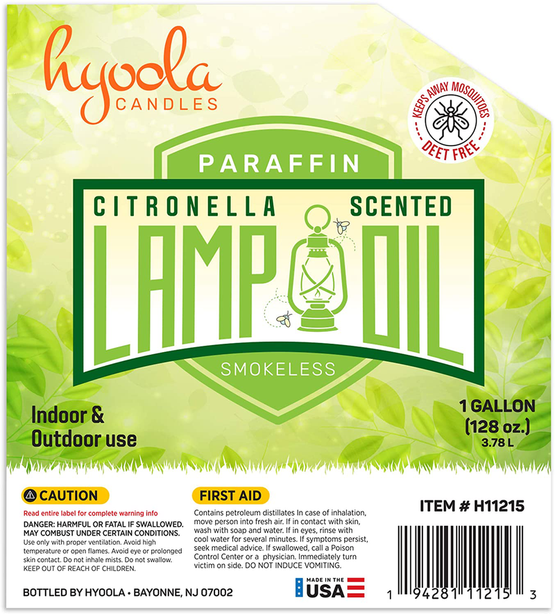 Citronella Lamp Oil, 1 Gallon - Smokeless Insect and Mosquito Repellent Scented Paraffin Fluid for Indoor and Outdoor Lamp, Lantern and Oil Candle Use - by Hyoola Home & Garden > Lighting Accessories > Oil Lamp Fuel Hyoola   