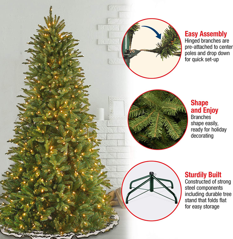 National Tree Company 'Feel Real' Pre-lit Artificial Christmas Tree | Includes Pre-strung White Lights and Stand | Tiffany Fir Slim - 6.5 ft Home & Garden > Decor > Seasonal & Holiday Decorations > Christmas Tree Stands National Tree Company   