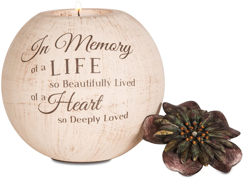 Pavilion Gift Company in Memory Candle Holder, 5 Inch, Beige