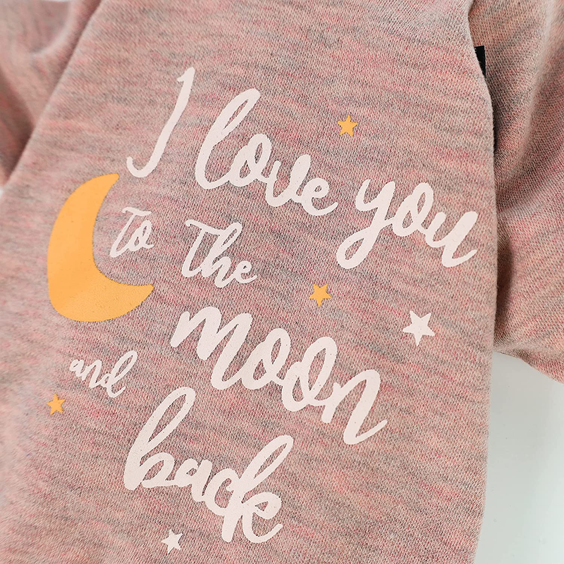 Fitwarm Dog Valentines Outfit I Love You to the Moon and Back Paw-Some Sleeper Lightweight Velvet Dog Pajamas Thermal Pjs Puppy Clothes Stretchy Doggie Onesie Pet Shirt Cat Jammies Animals & Pet Supplies > Pet Supplies > Dog Supplies > Dog Apparel Fitwarm   