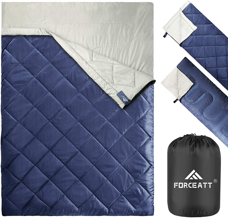 Forceatt Sleeping Bags for 1-2 Person, 50-77℉ Double Sleeping Bags for Adults and Kids, Water-Resistant Lightweight Backpacking Sleeping Bag Great for Camping, Indoor and Outdoor in Warm&Cool Weather. Sporting Goods > Outdoor Recreation > Camping & Hiking > Sleeping BagsSporting Goods > Outdoor Recreation > Camping & Hiking > Sleeping Bags Forceatt 2P-Blue  