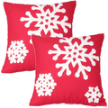 Elife 18x18 Soft Canvas Christmas Winter Snowflake Style Cotton Linen Embroidery Throw Pillows Covers w/Invisible Zipper for Bed Sofa Cushion Pillowcases for Kids Bedding (1 Pair, White) Home & Garden > Decor > Seasonal & Holiday Decorations& Garden > Decor > Seasonal & Holiday Decorations Elife Red  