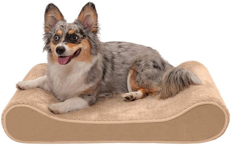 Furhaven Orthopedic, Cooling Gel, and Memory Foam Pet Beds for Small, Medium, and Large Dogs - Ergonomic Contour Luxe Lounger Dog Bed Mattress and More Animals & Pet Supplies > Pet Supplies > Dog Supplies > Dog Beds Furhaven Pet Products, Inc Minky Camel Contour Bed (Cooling Gel Foam) Medium (Pack of 1)
