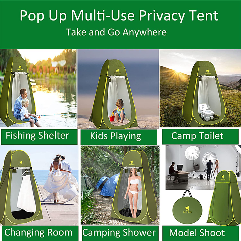 GEERTOP Pop up Pod Privacy Tent for Camping Portable Shower Tent Instant Collapsible Changing Tent, Outdoor Bathroom Toilet Shelter for Camp, Backpacking, Hiking, Hunting, Fishing, Beach