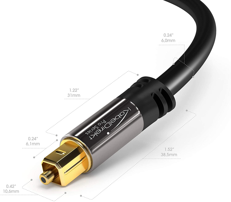 KabelDirekt – 10 feet – Optical Digital Audio Cable (Fiber Optic, TOSLINK, Male to Male, Home Theater, Gold Plated, for PlayStation/PS4 & Xbox – Pro Series) Electronics > Electronics Accessories > Cables KabelDirekt   