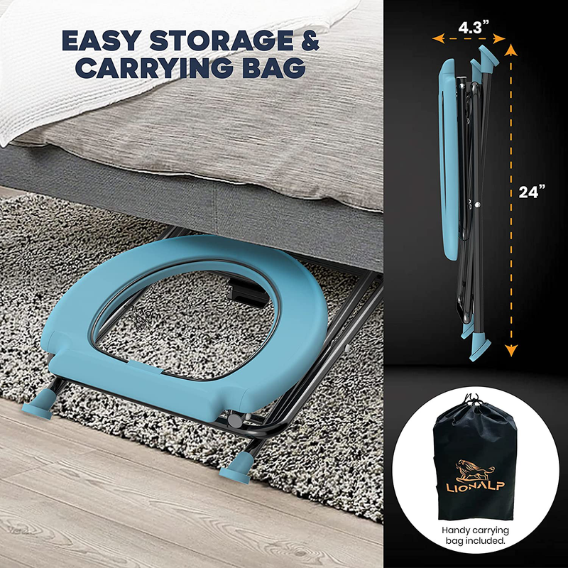 Portable Folding Toilet Seat | Yoni Steam Chair | Porta Potty Commode for Camping, Fishing, Car Rides & Construction Sites, Comfortable Stool for Living Outdoors, Travel & Backpacking, Built-In-Ring Sporting Goods > Outdoor Recreation > Camping & Hiking > Portable Toilets & Showers LIONALP   