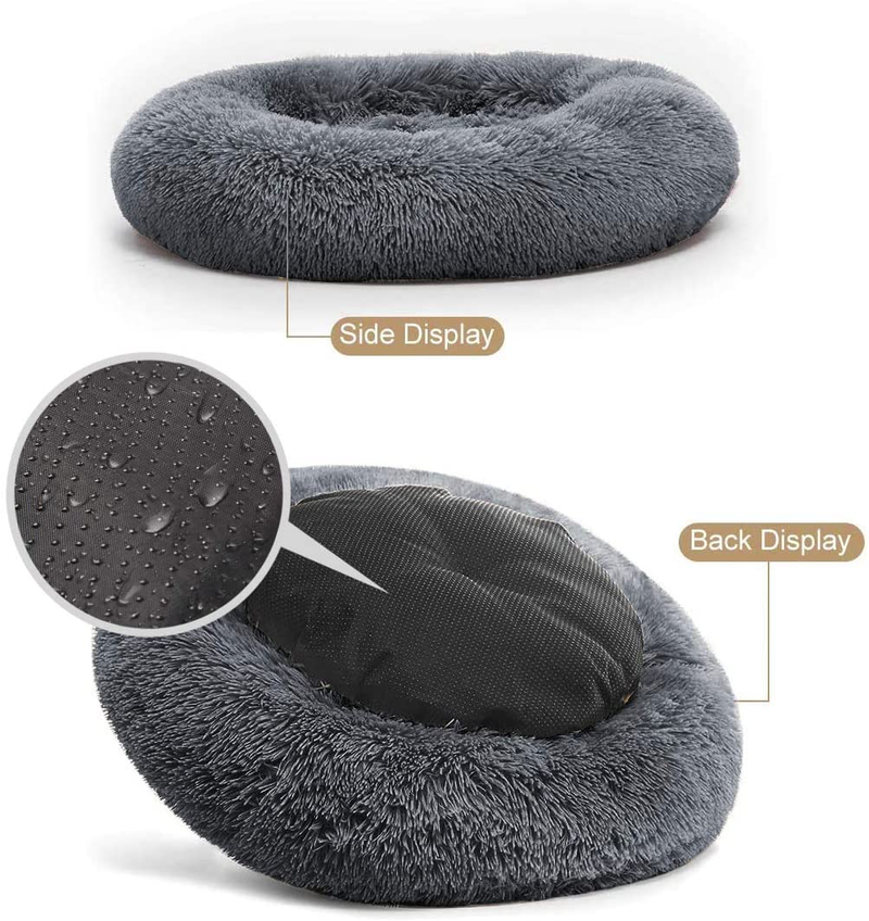 PUPPBUDD Calming Dog Bed Cat Bed Donut, Faux Fur Pet Bed Self-Warming Donut Cuddler, Comfortable round Plush Dog Beds for Large Medium Dogs and Cats (24"/32"/36"/44") Animals & Pet Supplies > Pet Supplies > Dog Supplies > Dog Beds PUPPBUDD   