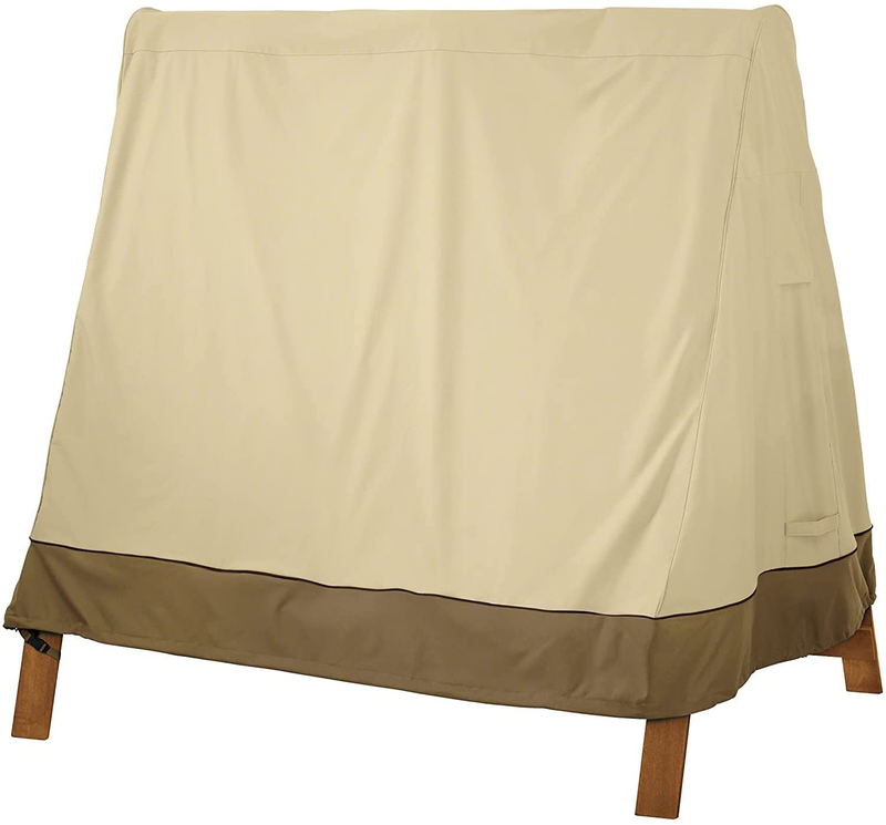 Outdoor Swing Cover A Frame 420D Waterproof Weather Protector Patio Porch Swing Cover for Garden Courtyard 72x67x55 Inch Beige