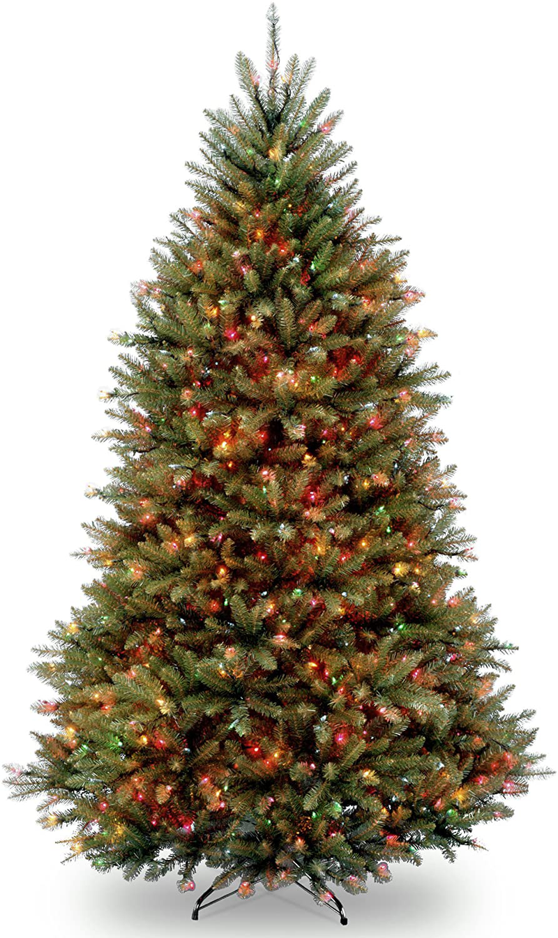 National Tree Company lit Artificial Christmas Tree Includes Pre-strung Multi-Color Lights and Stand | Dunhill Fir-7.5 ft, Green Home & Garden > Decor > Seasonal & Holiday Decorations > Christmas Tree Stands National Tree Default Title  