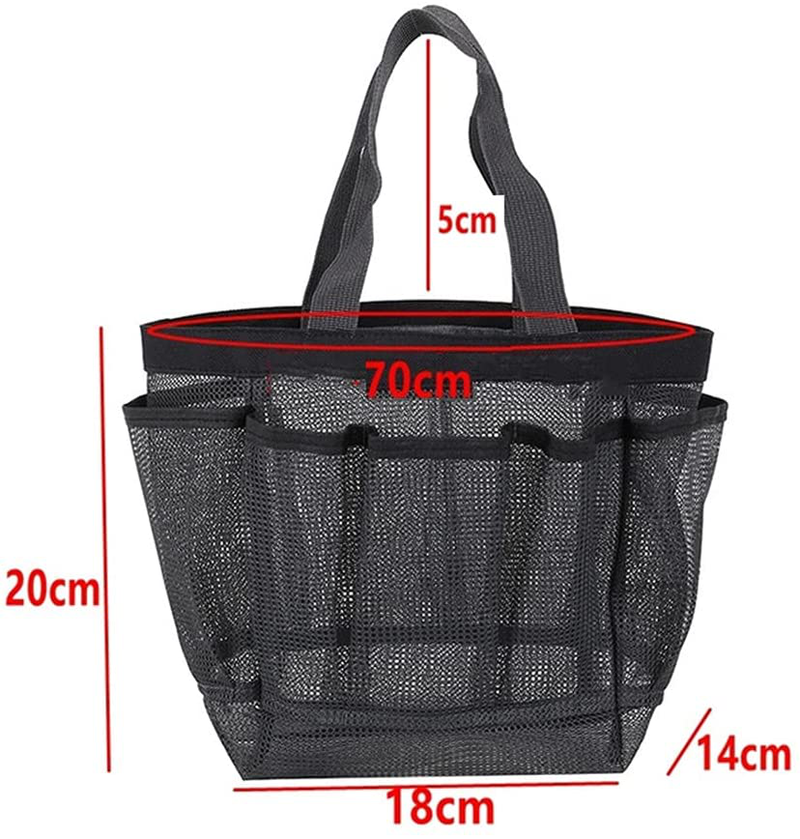 Mesh Shower Caddy Basket,Portable Foldable Tote Bag Toiletry for Bathroom Accessories, Large Capacity Beach Bag, College Dorm Room Essentials (Black) Sporting Goods > Outdoor Recreation > Camping & Hiking > Portable Toilets & Showers MJEMS   