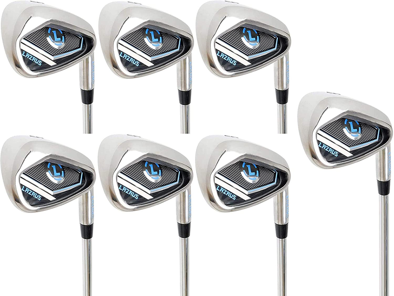 LAZRUS Premium Golf Irons Individual or Golf Irons Set for Men (4,5,6,7,8,9,PW) or Driving Irons (2&3) Right or Left Hand Steel Shaft Regular Flex Golf Clubs  LAZRUS GOLF RH, 4-PW Set (7 pcs) Right Hand 
