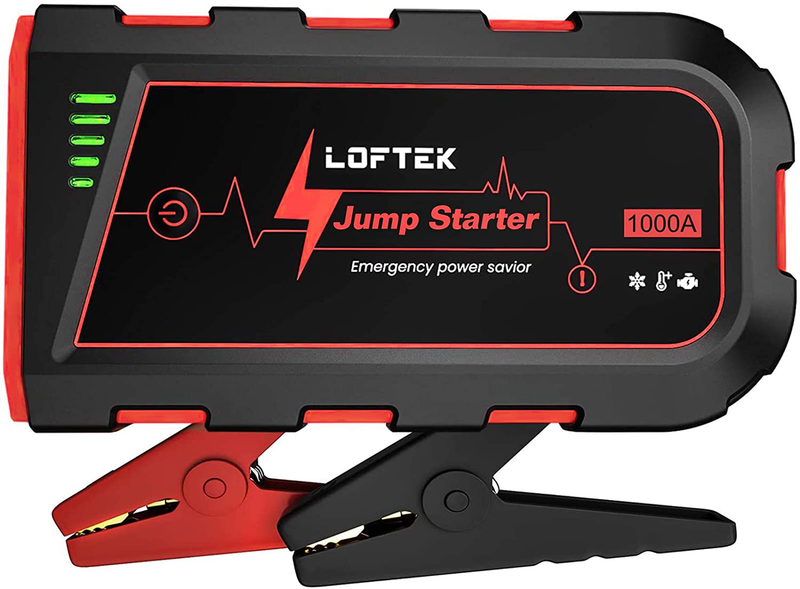 LOFTEK Portable Car Battery Jump Starter (Up to 7.0L Gas or 5.5L Diesel Engine), 12V Power Pack Auto Battery Booster with Built-in LED Light, Red Vehicles & Parts > Vehicle Parts & Accessories > Vehicle Maintenance, Care & Decor > Vehicle Repair & Specialty Tools > Vehicle Jump Starters LOFTEK red  