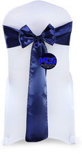 mds Pack of 25 Satin Chair Sashes Bow sash for Wedding and Events Supplies Party Decoration Chair Cover sash -Gold Arts & Entertainment > Party & Celebration > Party Supplies mds Navy Blue 25 