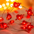 Kaisnova Valentines Day Decor Red Love Heart Shaped Fairy String Lights Battery Powered with Remote & Timer 10FT 40 Leds Twinkle String Lights for Wedding,Anniversary, Mother'S Day, Party Decorating Home & Garden > Decor > Seasonal & Holiday Decorations KAiSnova Heart Arrow  