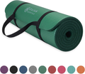 Gaiam Essentials Thick Yoga Mat Fitness & Exercise Mat with Easy-Cinch Yoga Mat Carrier Strap, 72"L x 24"W x 2/5 Inch Thick  Gaiam Green  