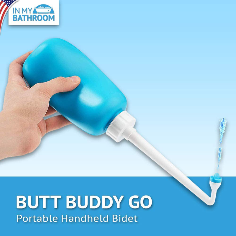 In My Bathroom | BUTT BUDDY Go - Portable Handheld Bidet & Fresh Water Bottle Sprayer (Perfect for Home, Travel, Outdoors | Retractable Nozzle, Soft-Squeeze Plastic, Large Volume | Carry Bag Included)