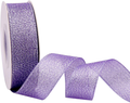 25 Yards Glitter Metallic Ribbon 1" Wide Ribbon, Sparkly Fabric Ribbon Gift Ribbon Thin Ribbon for Gift Wrapping Wedding Party Holiday Ribbon Arts & Entertainment > Hobbies & Creative Arts > Arts & Crafts > Art & Crafting Materials > Embellishments & Trims > Ribbons & Trim Farbleben violet 1"  