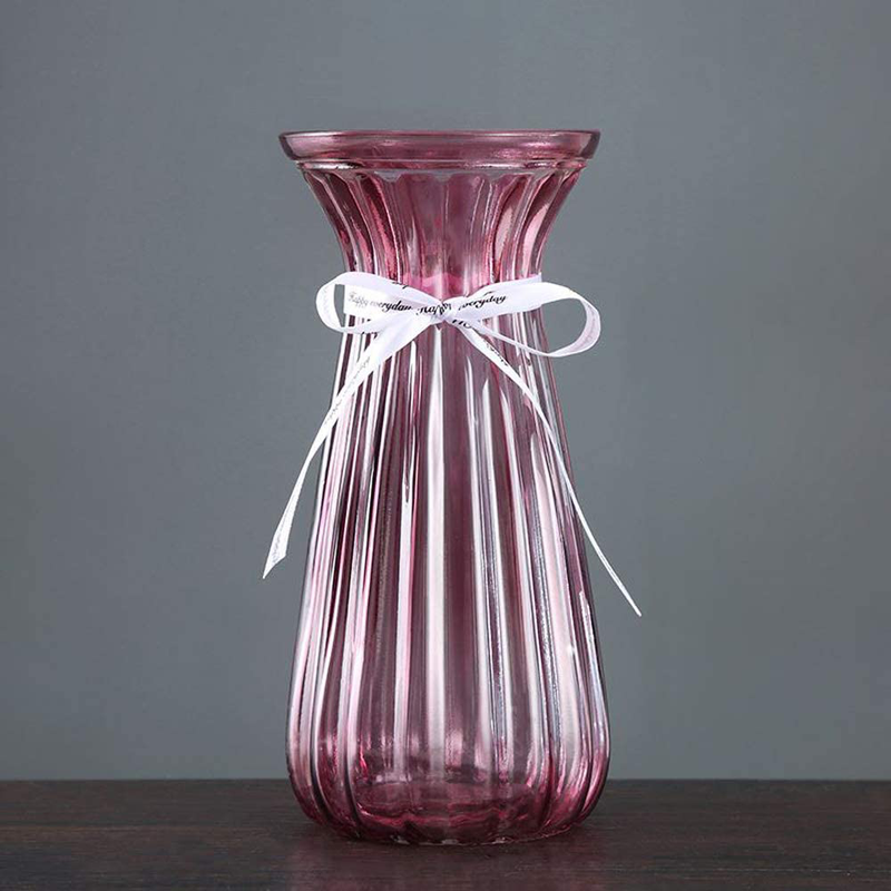 Rome Retro Glass Vase Clear Colored Art Decorative Flower Slim Vases for Office Home Decor (Clear Purple 8.5") Home & Garden > Decor > Vases AmHome   