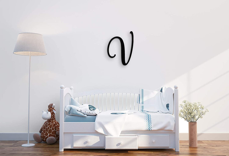 Giant Wall Decor Letters Uppercase K | 24" Wood Paintable Script Capital Letters for Nursery, Home Décor, Wedding Guest Book and More by ROOM STARTERS (K 24" Black 3/4" Thick) Home & Garden > Decor > Seasonal & Holiday Decorations ROOM STARTERS Black 3/4" Thick V 24" Capital 