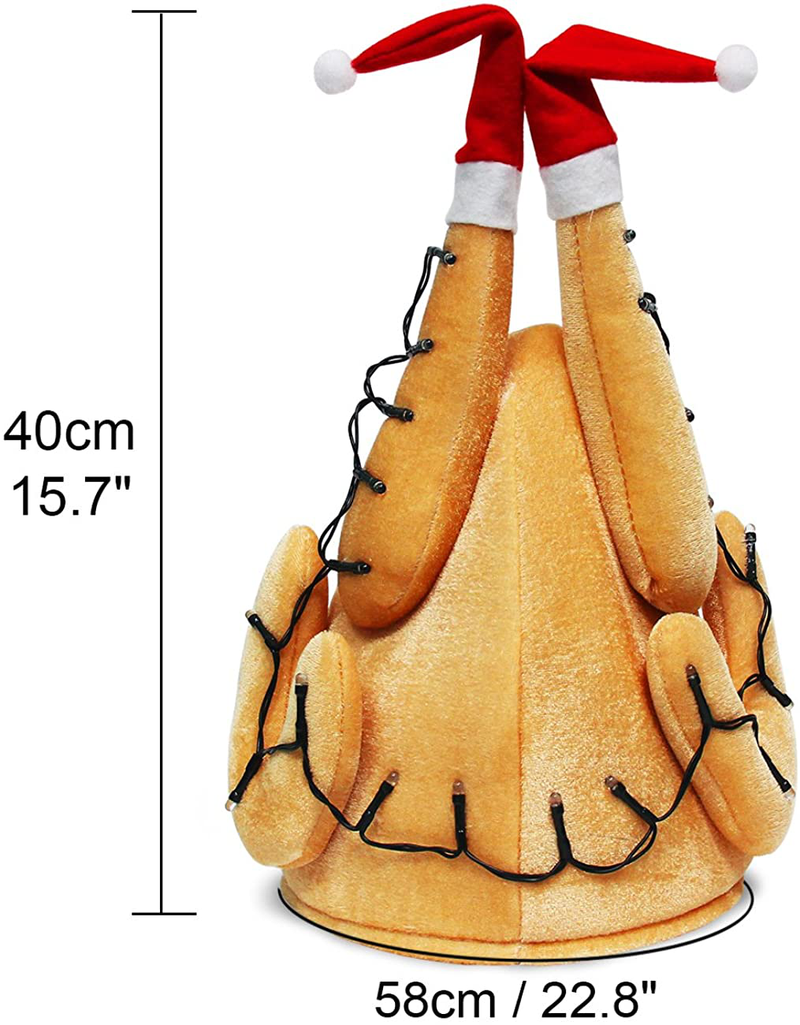Evaliana Unisex Turkey Hat Light-Up Drumsticks Cap Christmas Costume Thanksgiving Home & Garden > Decor > Seasonal & Holiday Decorations& Garden > Decor > Seasonal & Holiday Decorations Evaliana   