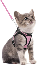 rabbitgoo Cat Harness and Leash Set for Walking Escape Proof, Adjustable Soft Kittens Vest with Reflective Strip for Cats, Comfortable Outdoor Vest, Black, S (Chest:9.0"-12.0") Animals & Pet Supplies > Pet Supplies > Cat Supplies > Cat Apparel rabbitgoo Pink Small 